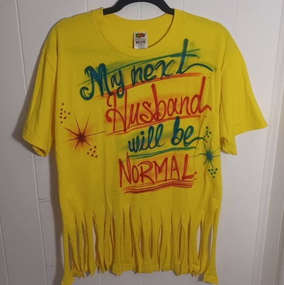 Handmade Tops - B*tchy Airbrush Fringe Tee